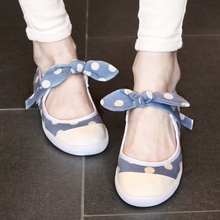 Women’s shoes circ . spring bow dot flat cotton-made shoes