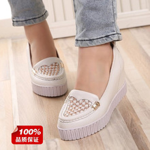2014 genuine leather platform elevator diamond comfortable platform wedges platform single shoes women’s shoes