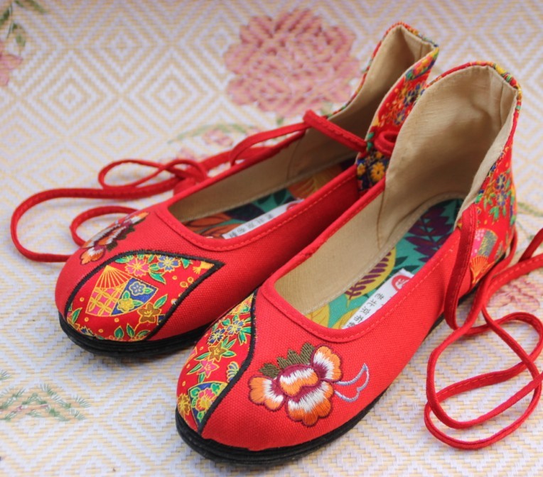 Cotton made beijing women s shoes single embroidered national trend multi layered 