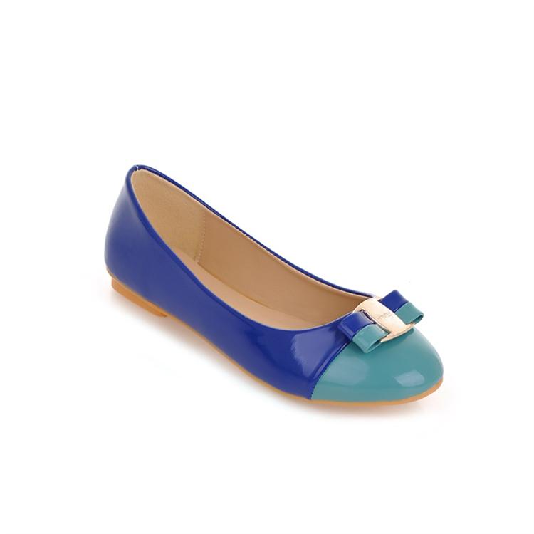 2014 spring and autumn color block decoration bow them gommini four seasons women s loafers shoes