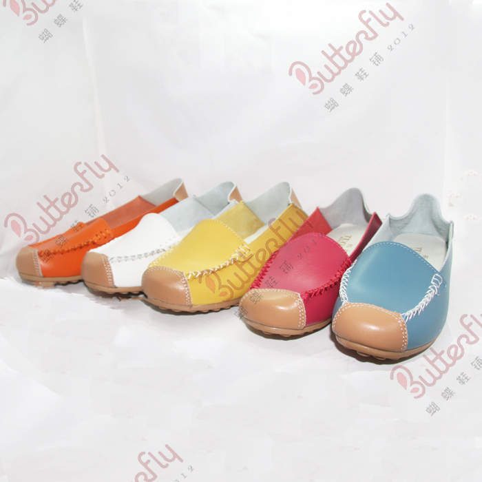 2014 spring and summer single shoes sandals shoes t318 cow muscle shoes soft sole outsole gommini