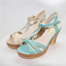 2014 sandals a910-2 rhinestone japanned leather platform thick heel casual shoes female sandals