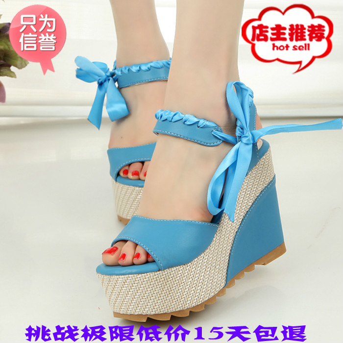 Women s shoes wedges sandals bohemia young girl platform open toe platform high heeled shoes strap