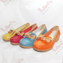 2014 spring genuine leather mother shoes t317 thick heel cow muscle single shoes outsole comfortable female shoes