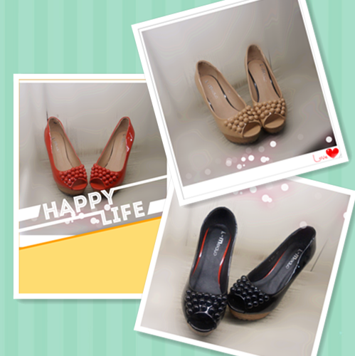 2014 spring high heeled open toe wedges single shoes women s shoes black orange beige