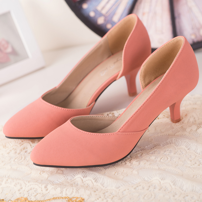 Sheepskin leather fashion ol pointed toe thin heels genuine leather liner work shoes single shoes women