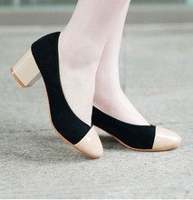 2013 autumn color block decoration single shoes ol medium hells shoes color block decoration round toe shoes
