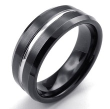 Fashion personalized accessories fashion trend of the male tungsten steel ring boys men’s finger ring black