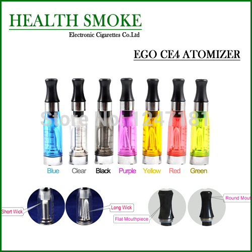 EGO CE4 Atomizers 1 6ml 8 Colors Clearomizers Fits on EGO Series Battery 510 Thread Free