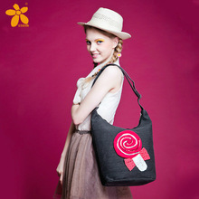 2014 Fashion Summer Country Style Fabric Woman Messenger bag Exquisite Applique Lady Handbag Cute Shopping bag  Free shipping