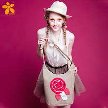 2014 Fashion Summer Country Style Fabric Woman Messenger bag Exquisite Applique Lady Handbag Cute Shopping bag