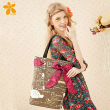 2014 Fashion Summer Country Style Fabric Woman Messenger bag Exquisite Applique Lady Handbag Cute Shopping bag
