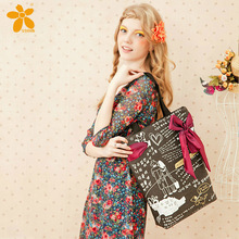 2014 Fashion Summer Country Style Fabric Woman Messenger bag Exquisite Applique Lady Handbag Cute Shopping bag