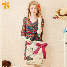 2014 Fashion Summer Country Style Fabric Woman Messenger bag Exquisite Applique Lady Handbag Cute Shopping bag