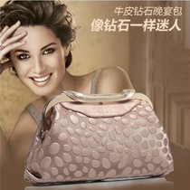 New women’s 2014 diamond evening bag clip bag chain small bag cowhide trend  handbag