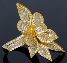 New Look Woman Luxury Flower Shape wedding rings Top Grade Zirconia Crystal Nickel Free Plating Propose