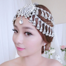 Luxury rhinestone flower beaded bride hair accessory wedding dress hair accessory marriage wedding jewelry free shipping