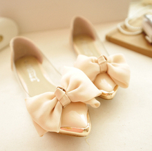 Metal toe 2014 transparent women flats princess shoes bow japanned leather women s boots sapatos femininos