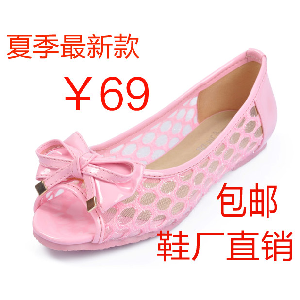 Perspectivity women s lace shoes 2013 liner genuine leather flat low heeled cutout open toe shoe