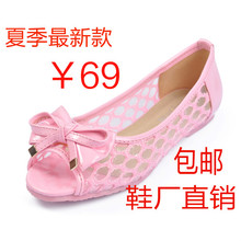 Perspectivity women’s lace shoes 2013 liner genuine leather flat low-heeled cutout open toe shoe cow muscle outsole sandals