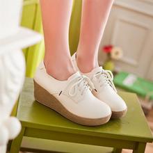2014 spring and autumn sweet shoes fashion platform single shoes lacing women’s wedges casual shoes