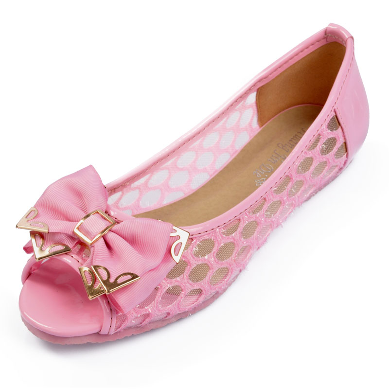 Lace net plus size bow sandals female flat heel open toe shoe 2013 flat shoes network