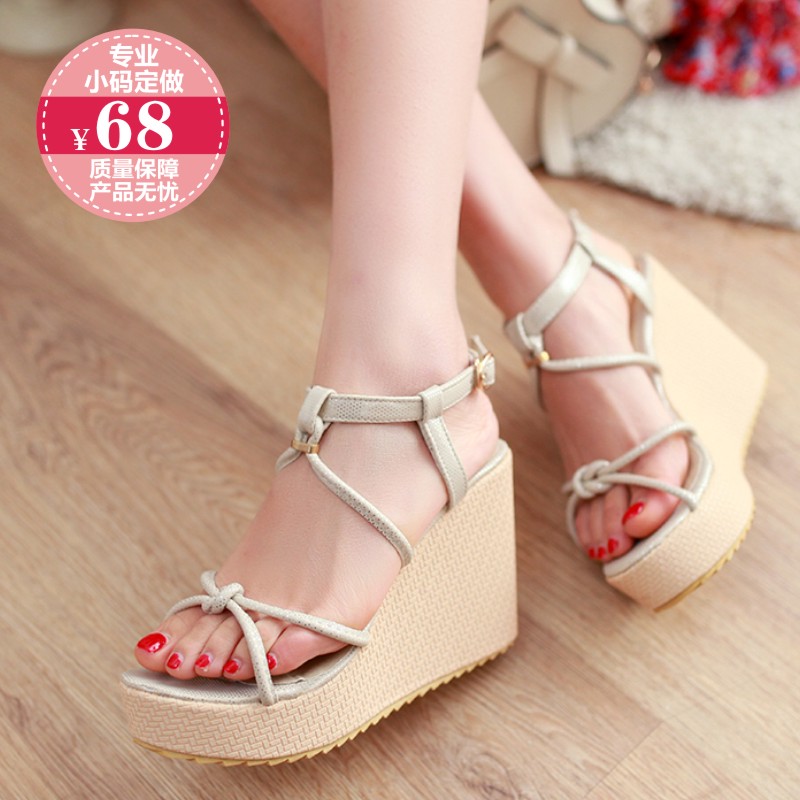 Summer platform sandals brief wedges platform high heeled women s casual shoes small yards 31 32