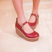 2014 spring preppy style wedges single shoes platform cute platform shoes round toe casual women’s high-heeled shoes