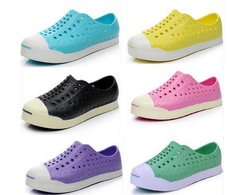 rubber sneakers with holes
