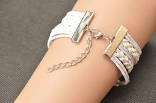 Hot Sale Wholesale Fashion Vintage Anchors Rudder Rectangle Leather Bracelet Multilayer Bracelets For Women Gift WRBR