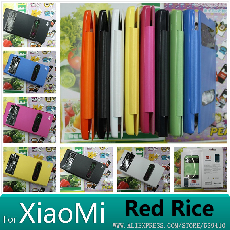original High Quality Open the window Flip Case Xiaomi Hongmi Red Rice Case MIUI Millet Phone