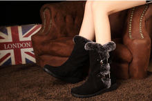 2014 women s winter shoes fox fur snow boots leather short boots new style snow boots