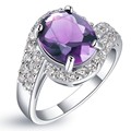 925 Silver Miacro Pave Auatrain Crystal Rhinestone Amethyst Vintage Party Anniversary Zircon Opal Ring Jewelry for