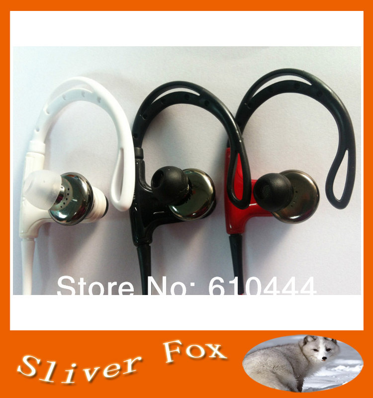 Free shipping Headphones Sport Stylish Power Super Bass Metal Ear Phone with Bendable Wave Ear Hook