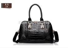 2014 Elegant Women louis bag purple crocodile grain Women Brand bags Genuine leather handbags women messenger