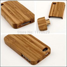 Free Ship Bamboo Wood Hard Back Cover Case Protector For iphone 4 4S mobile phone bags