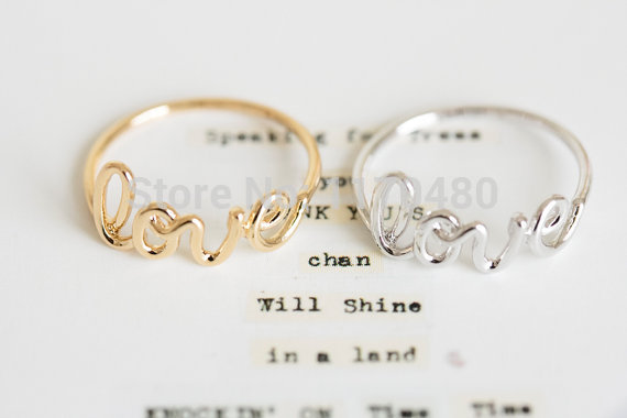 Hot Fashion Exquisite Alloy Love Letters Rings Fashion ring friendship ring cute rings