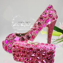 Fuchsia Wedding Shoes Peep Toe wedding platform shoes Perfect Dress Shoe perfect diamond fancy shoes with