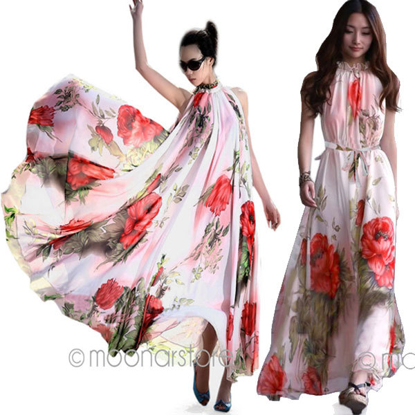 -Summer-Big-Flower-Printed-Maix-Long-Party-Dresses-Women-s-Vintage ...