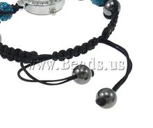 Free shipping Shamballa Watch luxury Zinc Alloy with Rhinestone Clay Pave Wax Glass platinum color plated