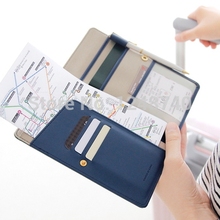 Classic iconic multifunctional leather travel passport holder 3m medium-long passport bag purse wallet