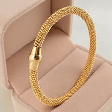 Fashion Women jewelry Multicolor 316l Stainless Steel Twisted Chain Gold Cable Bracelets & Bangles For Gift women bracelet