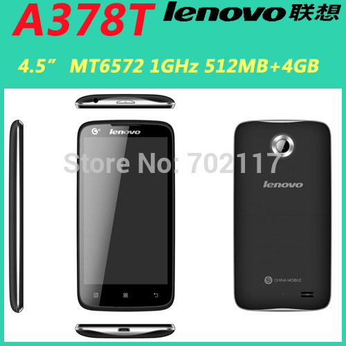 Original lenovo A378T unlocked phone MT6572 dual core 4 5inch 5MP android Russian Polish cell phones