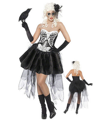 Halloween Horror skull mounted  Zombie dress sexy Bra  Alone ghost cosplay clothing  Night vampire costume