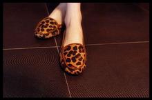 2014 women flats shoes Leopard shoes Genuine leather women flats candy color autumn solid color women