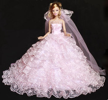 high quality handmade nice dress clothes veil for lovely Doll B02
