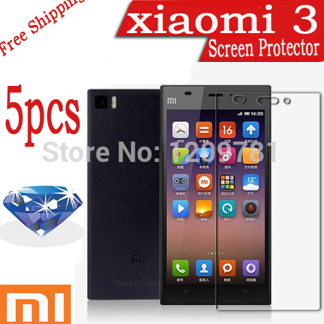 5pcs Diamond Xiaomi Mi3 Mi 3 M3 64GB Quad Core Protective Film Mobile Phone Screen Protector