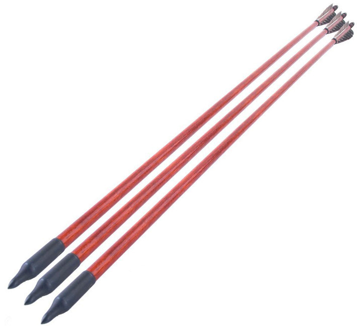 3pcs Wooden Arrows Shooting Arrow Hunting Accessories For Compound Bow Recurve Bow 20 70lbs Turkey Feathers