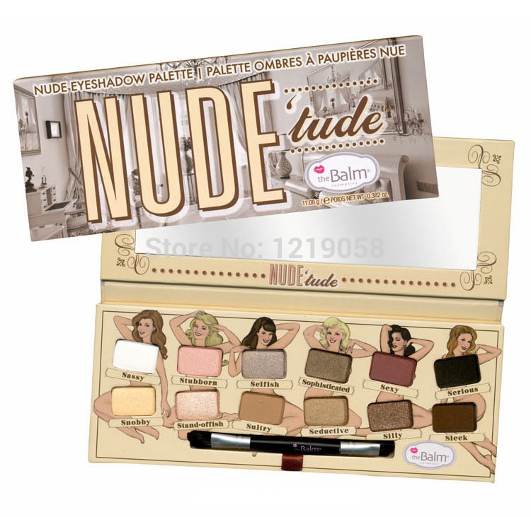 2014 new style Balm thebalm Nude tude 12 Colors Nude Makeup Eyeshadow Palette brand 1pcs lot