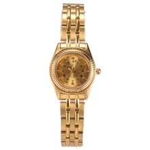Brand BADACE Classic Women Men Fashion Jewelry Rhinestone Roman Numerals Scale Couple Watch Golden Dial